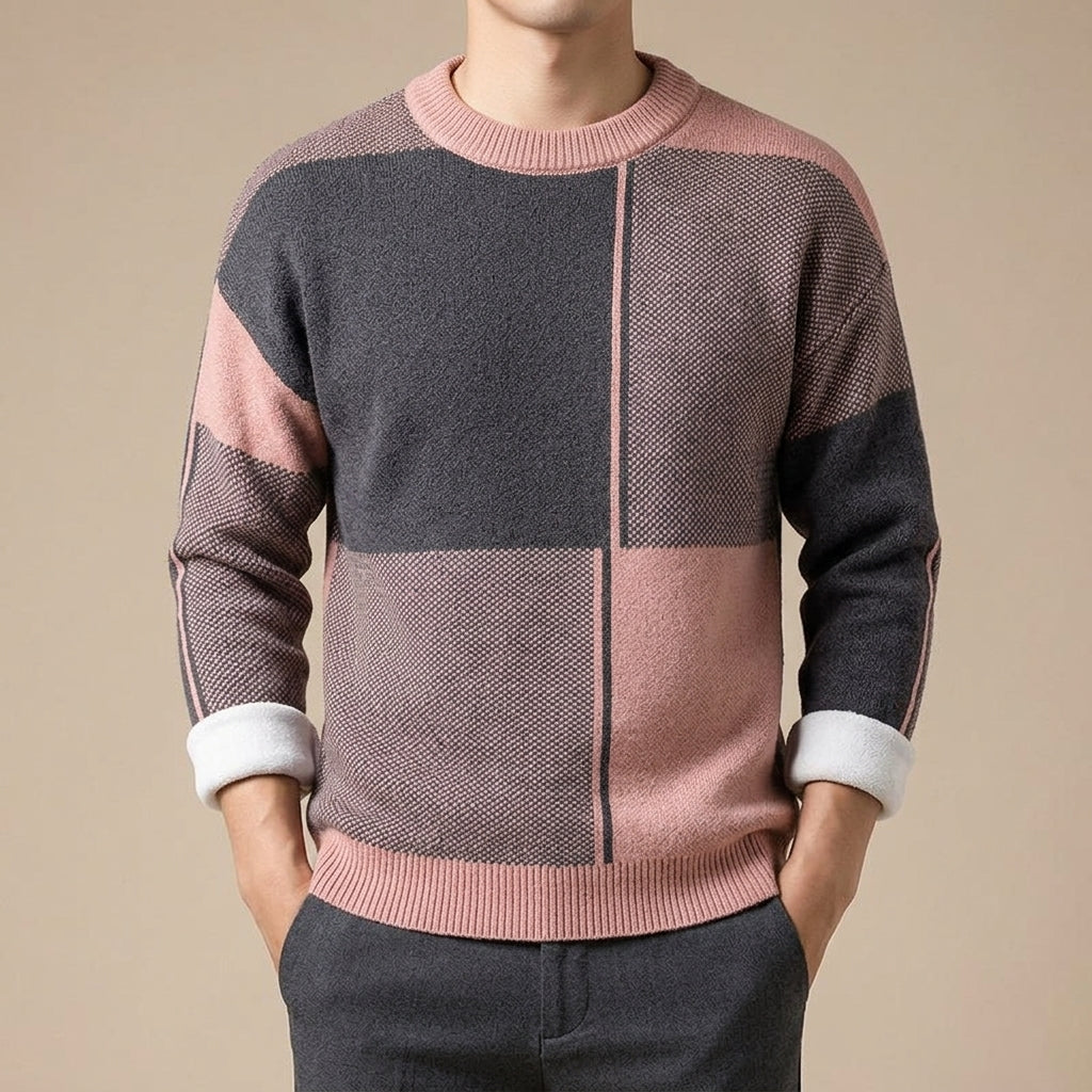 Colorblock Cotton Pullover Sweater