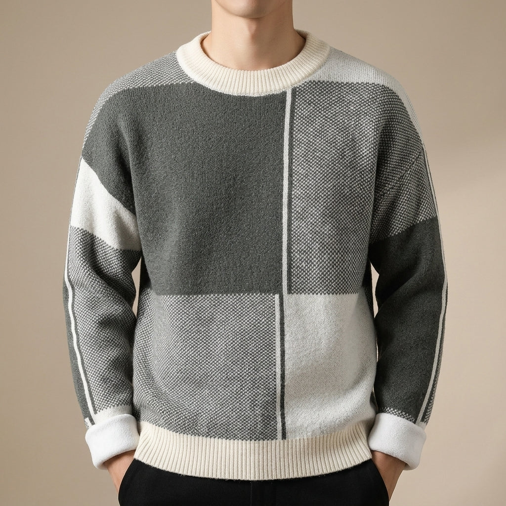 Colorblock Cotton Pullover Sweater