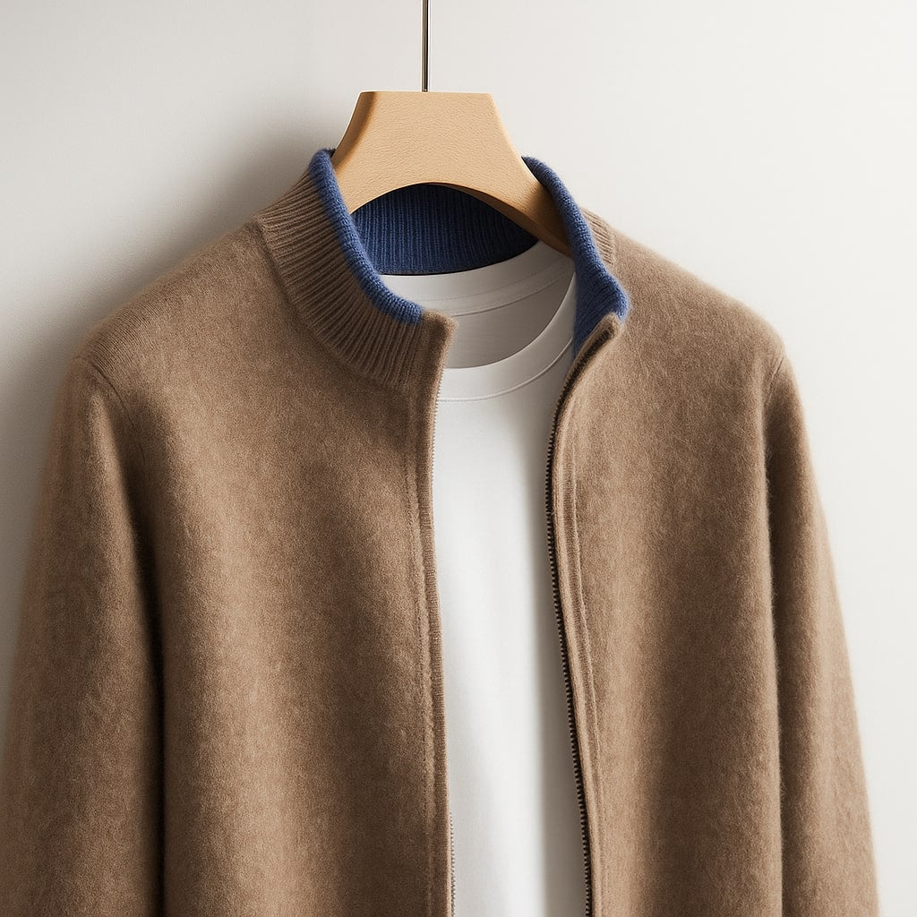 Men’s Classic Zip-Up Knit Cardigan