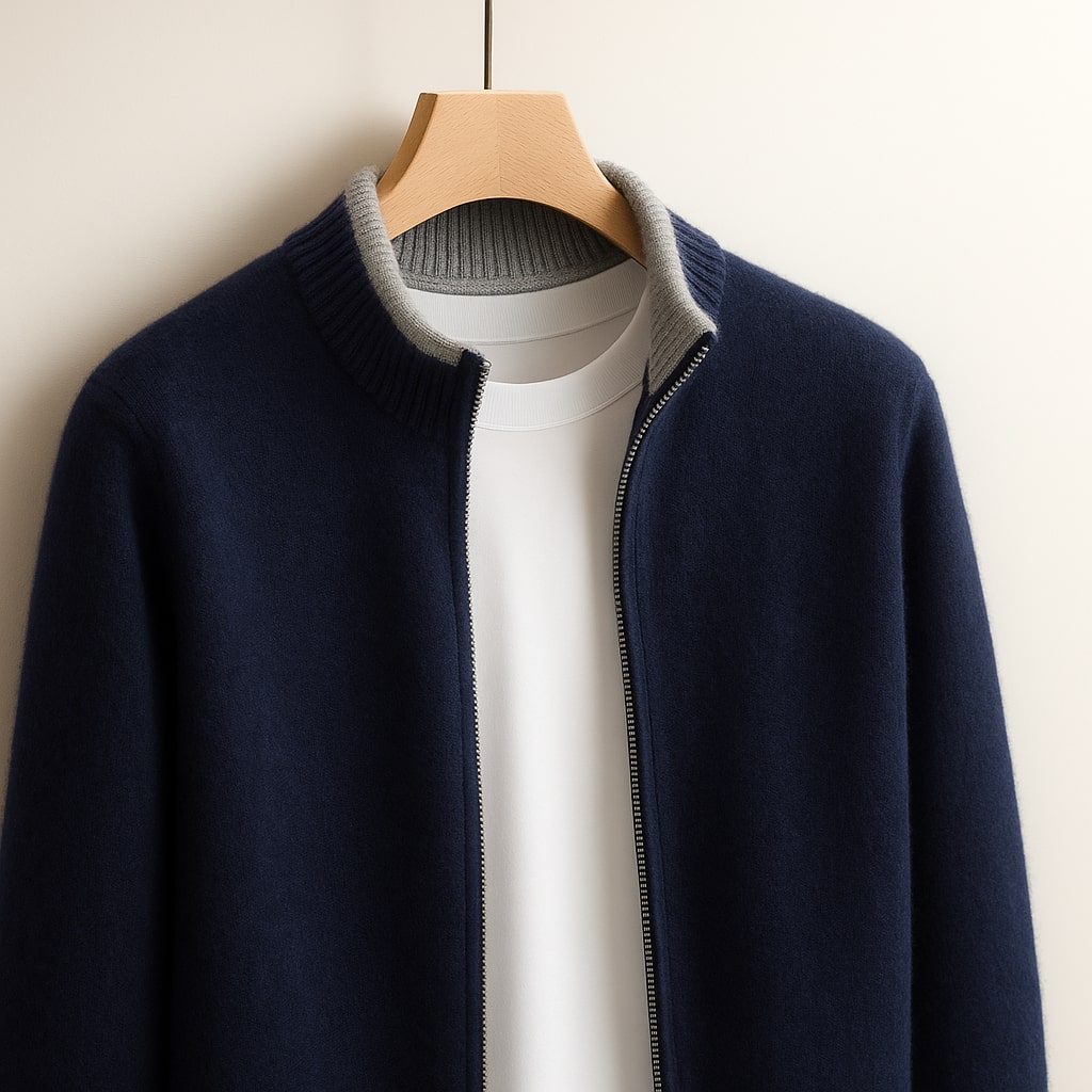 Men’s Classic Zip-Up Knit Cardigan