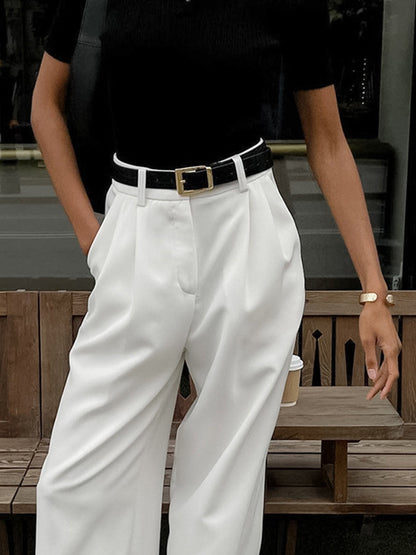 High-Waisted Wide-Leg Trousers