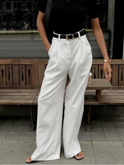 High-Waisted Wide-Leg Trousers