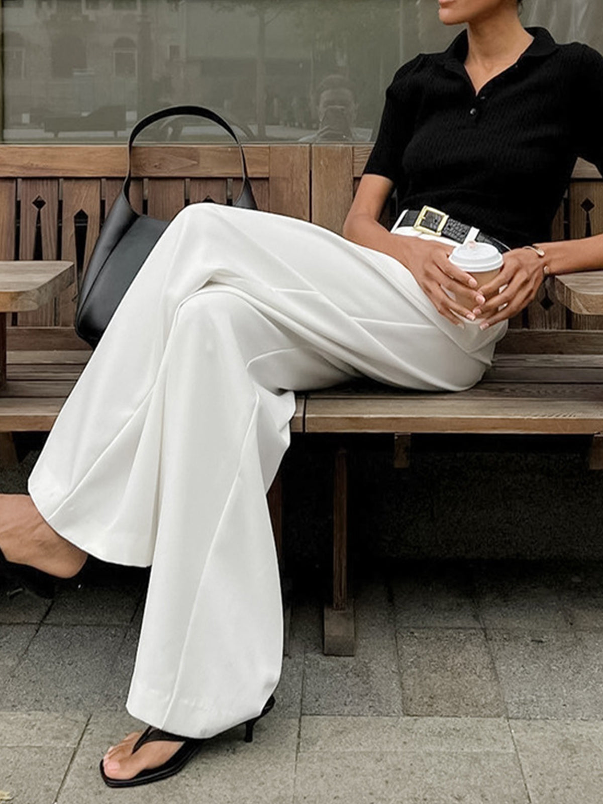 High-Waisted Wide-Leg Trousers