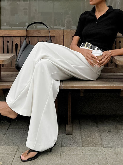 High-Waisted Wide-Leg Trousers