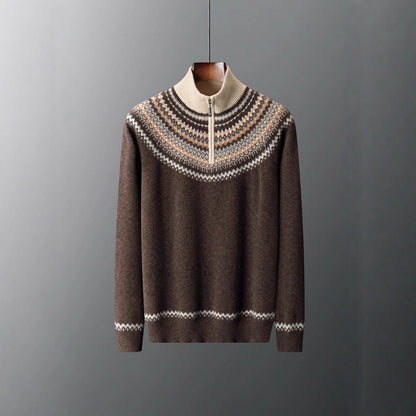 The Nordic Crest Half-Zip Knit Sweater