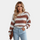 Women’s Textured Stripe Cropped Knit Sweater