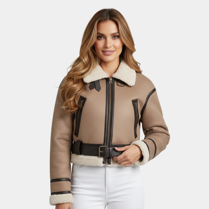 Women’s Faux Shearling Aviator Jacket