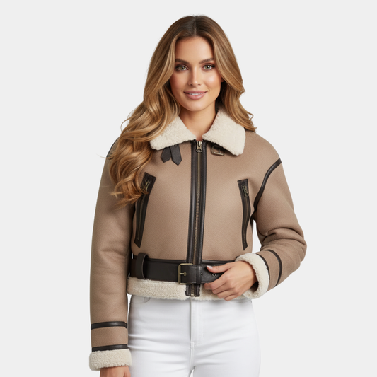 Women’s Faux Shearling Aviator Jacket