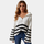 Women’s Contrast Stripe Zip-Up Knit Sweater