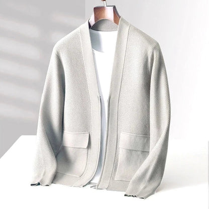 Men’s Minimalist Textured Knit Cardigan