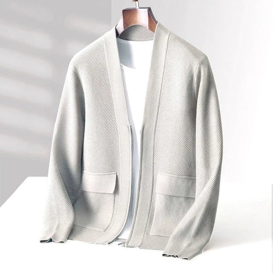 Men’s Minimalist Textured Knit Cardigan