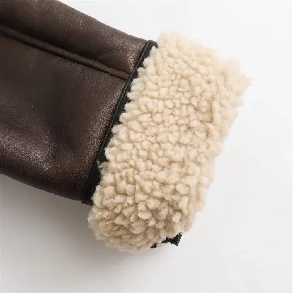 Women’s Faux Shearling Aviator Jacket