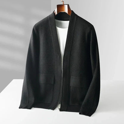 Men’s Minimalist Textured Knit Cardigan