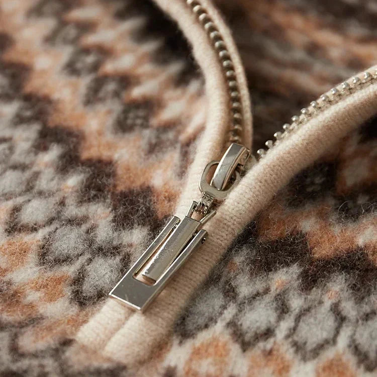 The Nordic Crest Half-Zip Knit Sweater