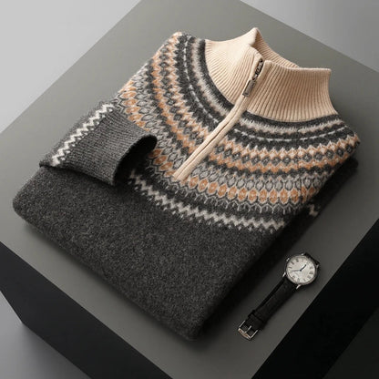 The Nordic Crest Half-Zip Knit Sweater